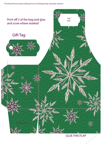 Snowflake Green Gift Bag