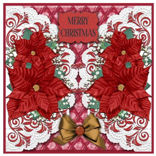 8x8 Poinsettia Doily Card