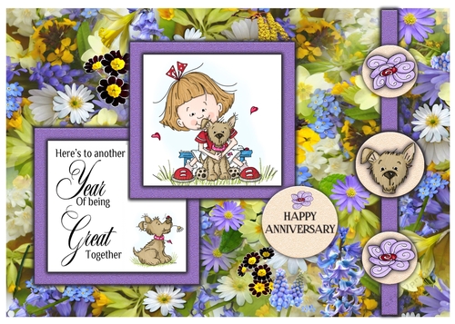 Sassy Sally and Bella Anniversary Card