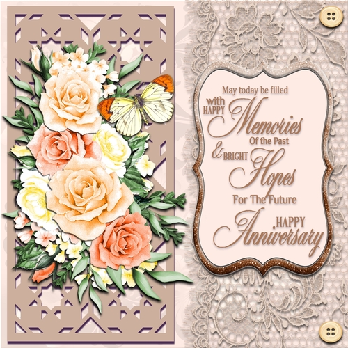 Tall Yellow Roses Anniversary