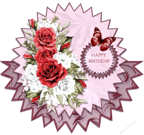Red Roses Shaped Card