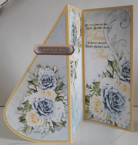 Tear Drop Blue and Yellow Roses Card