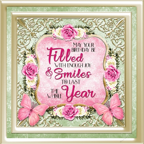 Birthday Floral and Butterflies Card