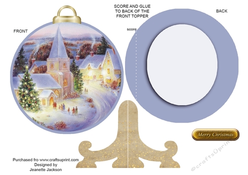 Christmas Church Scene Plate and Stand