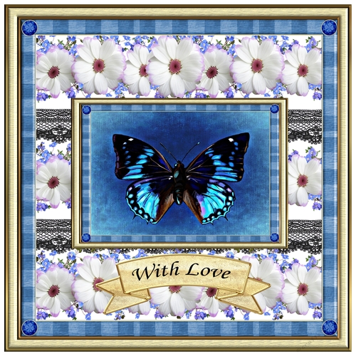 Butterfly and flowers