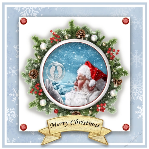 Santa Wreath Card