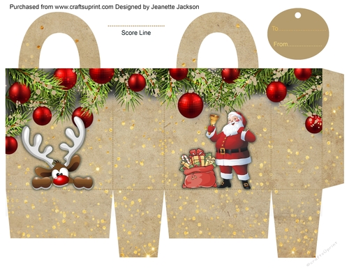 Santa and Rudolf Gift Bag