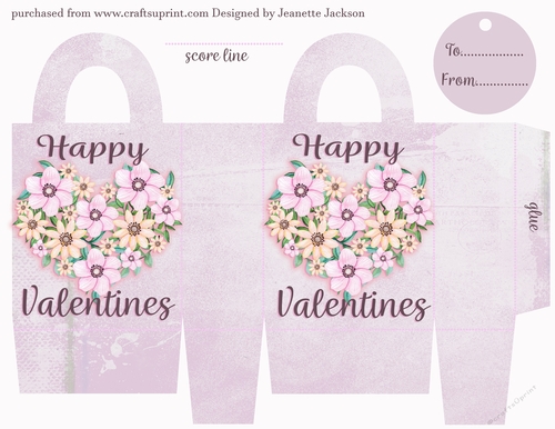 Valentines Heart Gift Bag & Tag 1