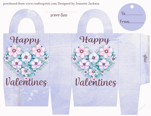 Valentines Heart Gift Bag & Tag 2