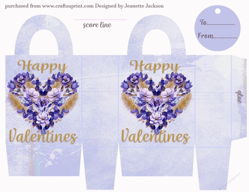 Valentines Heart Gift Bag & Tag 3