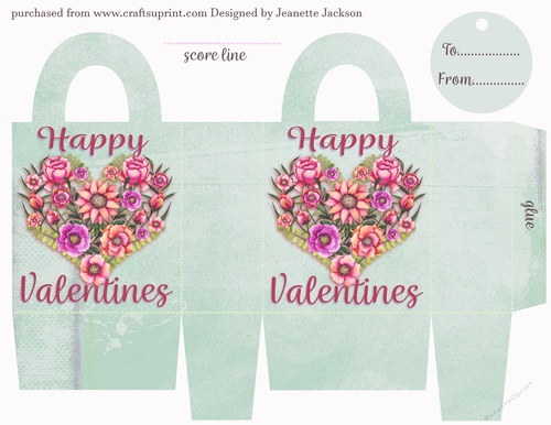 Valentines Heart Gift Bag & Tag 4