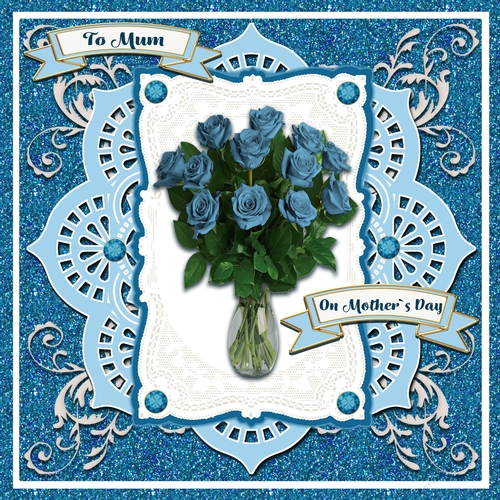 Blue Roses Mothers Day Card