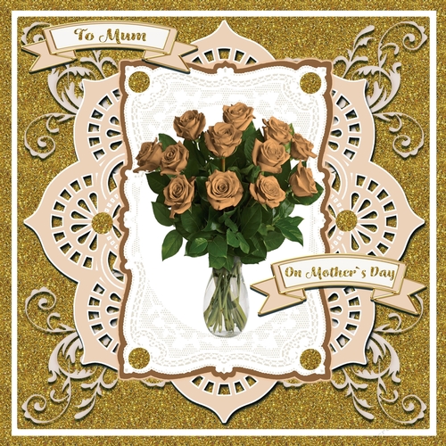 Gold Roses Mothers Day Card