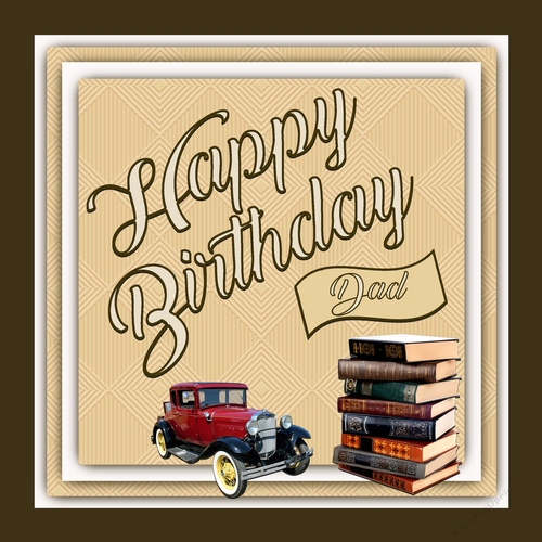 Male Birthday Vintage Car and Books