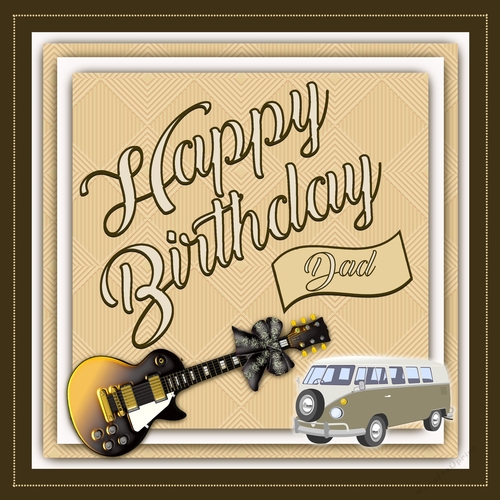 Male Birthday Guitar and Camper Van