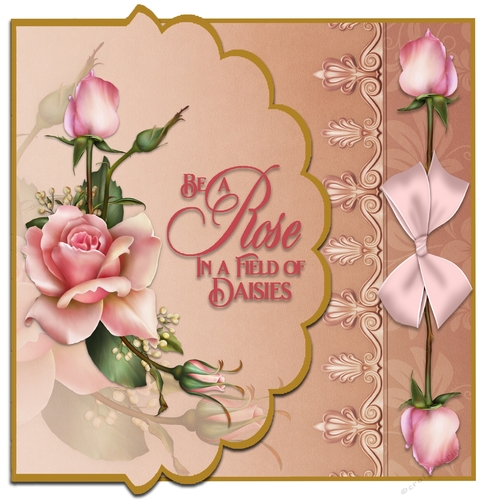 Rose Scallop Panel Shaped Card