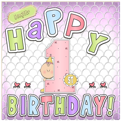 Baby Girl 1st Birthday Card