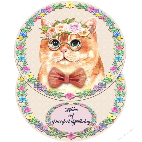 Purrfect Birthday Easel Card