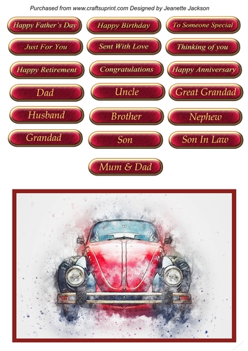Beetle Car All Occasions Male