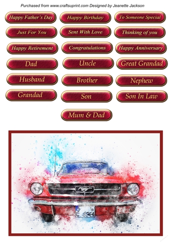 Mustang Car All Occasions Male
