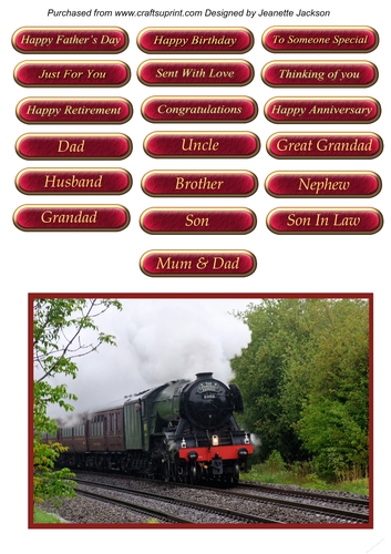 Steam Train Card All Occasions Male