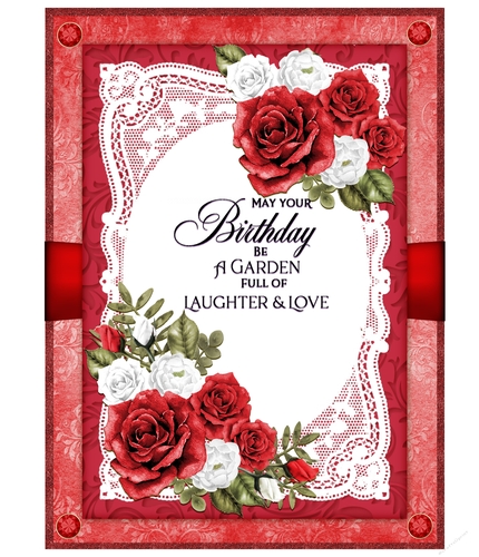 Red Roses Birthday A5 Card