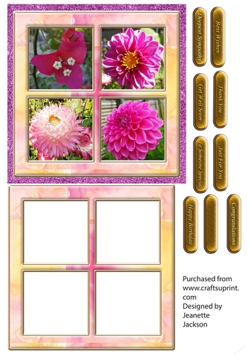 Pink Flowers In My Garden All Occasions Square Card