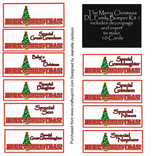 The Merry Christmas DL Family Bumper Kit 1 x 10 Cards