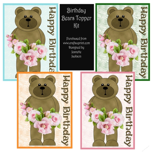 Birthday Bears Topper A5 Birthday Kit