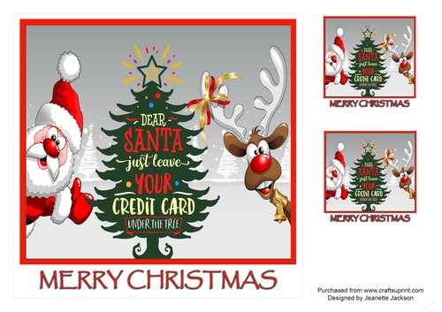 Santa and Rudolf Credit Card Card