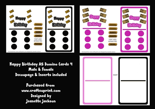 Happy Birthday Domino A5 Card for Male and Female
