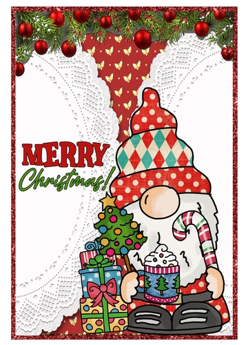 5 x 7 inch Christmas Gnome 2