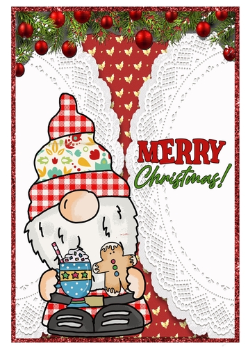 5 x 7 inch Christmas Gnome 3