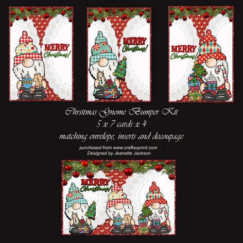 Christmas Gnomes 5 x 7 cards Kit