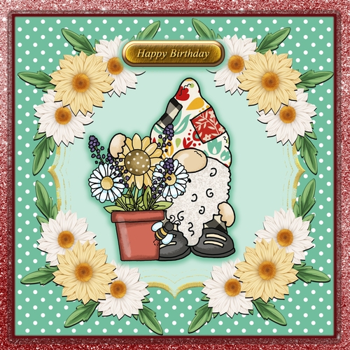 Mr Gnome and Daisies 6 x 6 square card mini kit