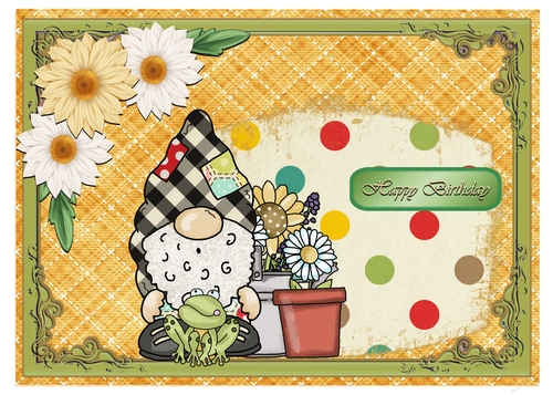 Mr Gnome and Mr Frog 5 x 7 inch card mini kit