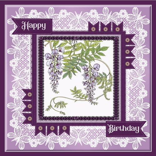 Purple Wisteria All Occasions 7 x 7 card