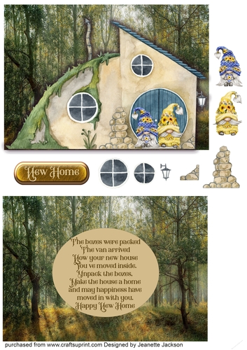New Home Gnome Hobbit House 5 x 7 card