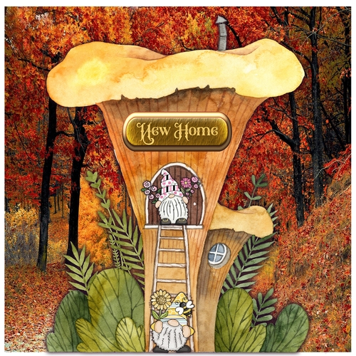 New Home Yellow Mushroom House 6 x 6 card