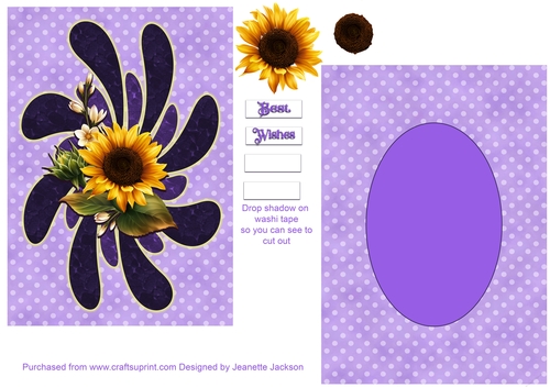 Sunflower Swirl 5 x 7 Card