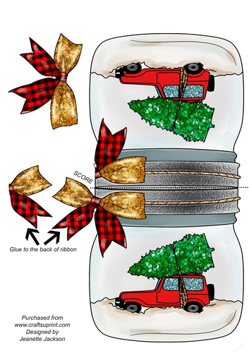 Christmas In A Jar Shaped Tent Card