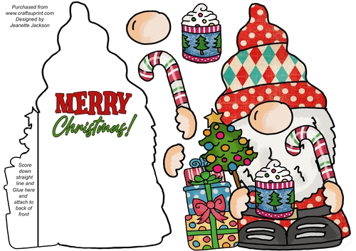 Hot Choc Gnome Shaped Card