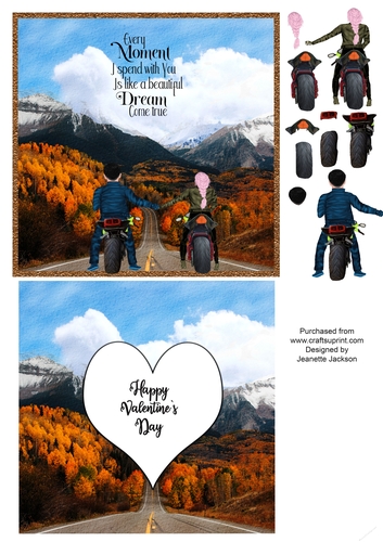 Bikers Valentine 6 x 6 Card