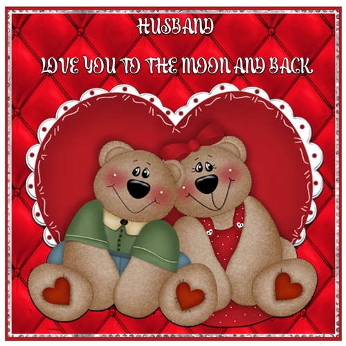 Husband Love You To The Moon And Back 7 x 7 Card