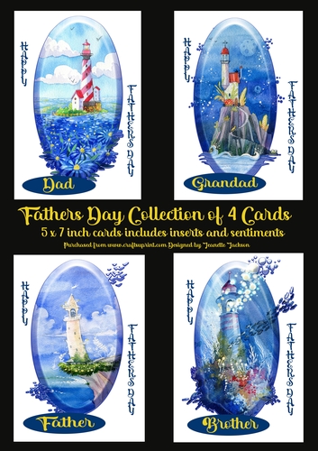 Fathers Day 4 Card Collection 5 x 7 Cards