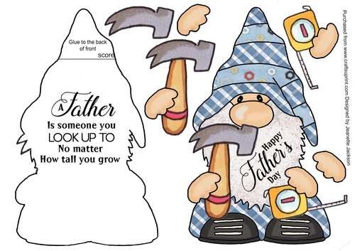 DIY Dad Gnome Fathers Day Shaped Card