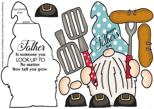 BBQ Dad Gnome Fathers Day Shaped Card