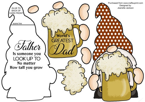 Beer Dad Gnome Fathers Day Shaped Card