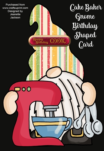 Cake Baker Gnome Birthday Shaped Card