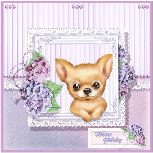 Cute Puppy 3 6 x 6  Card